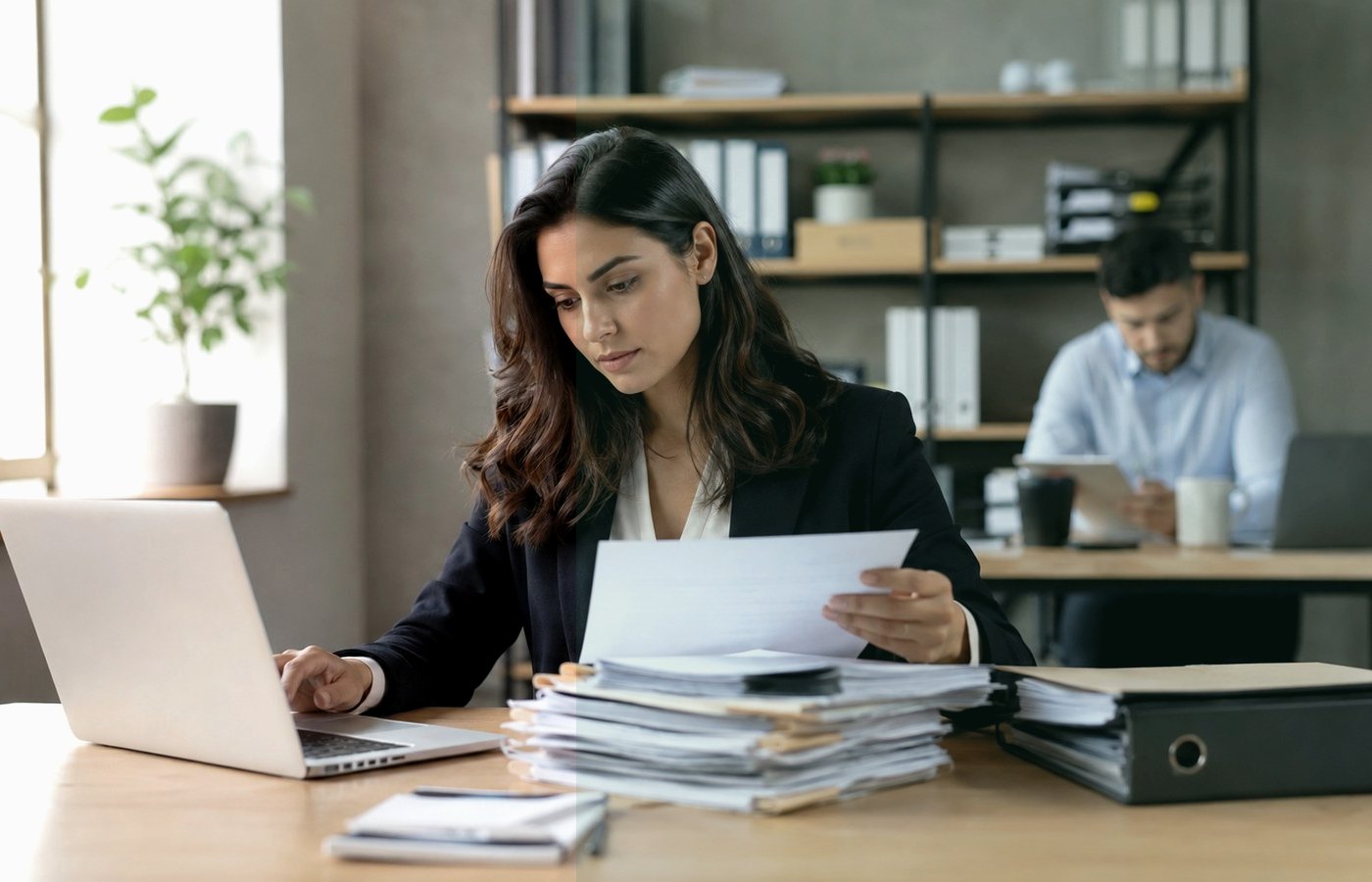 Documents et ordinateur en contexte professionnel